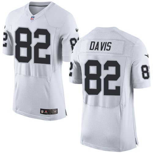 Men's Elite Al Davis Nike Jersey White Road - #82 NFL Oakland Raiders